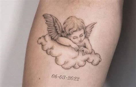 tatuajes de angelitos bebes para mujer|Tatuajes femeninos de angelitos